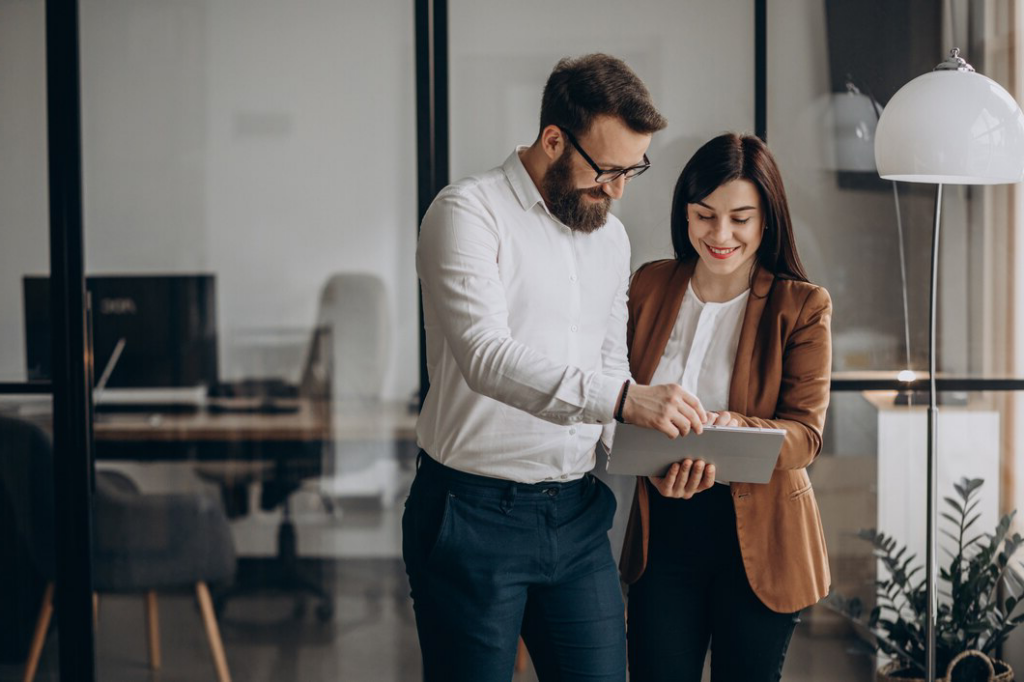 Two Business Partners Working Office